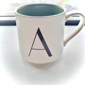 Indigo Books Letter "A" Monogram Mug with Green Interior